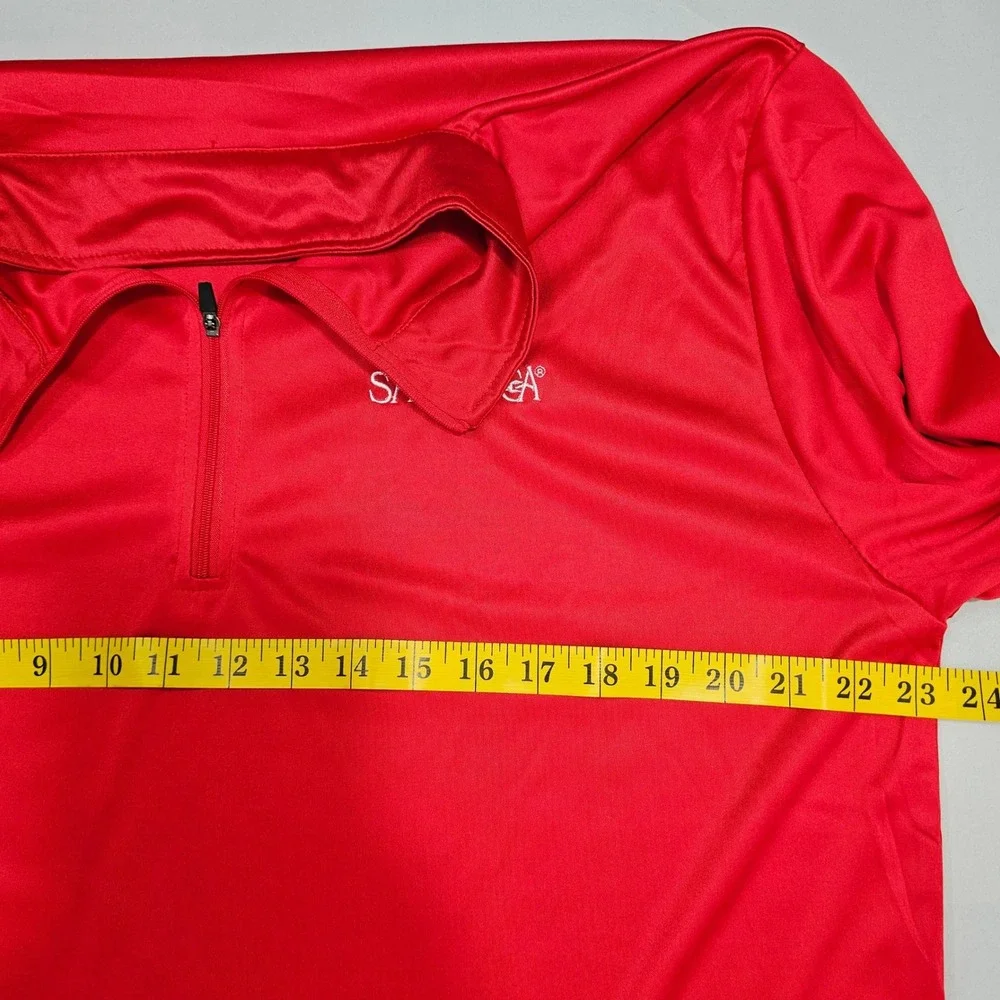 Saratoga Pullover Mens XL Red Quarter Zip Performance Long Sleeve